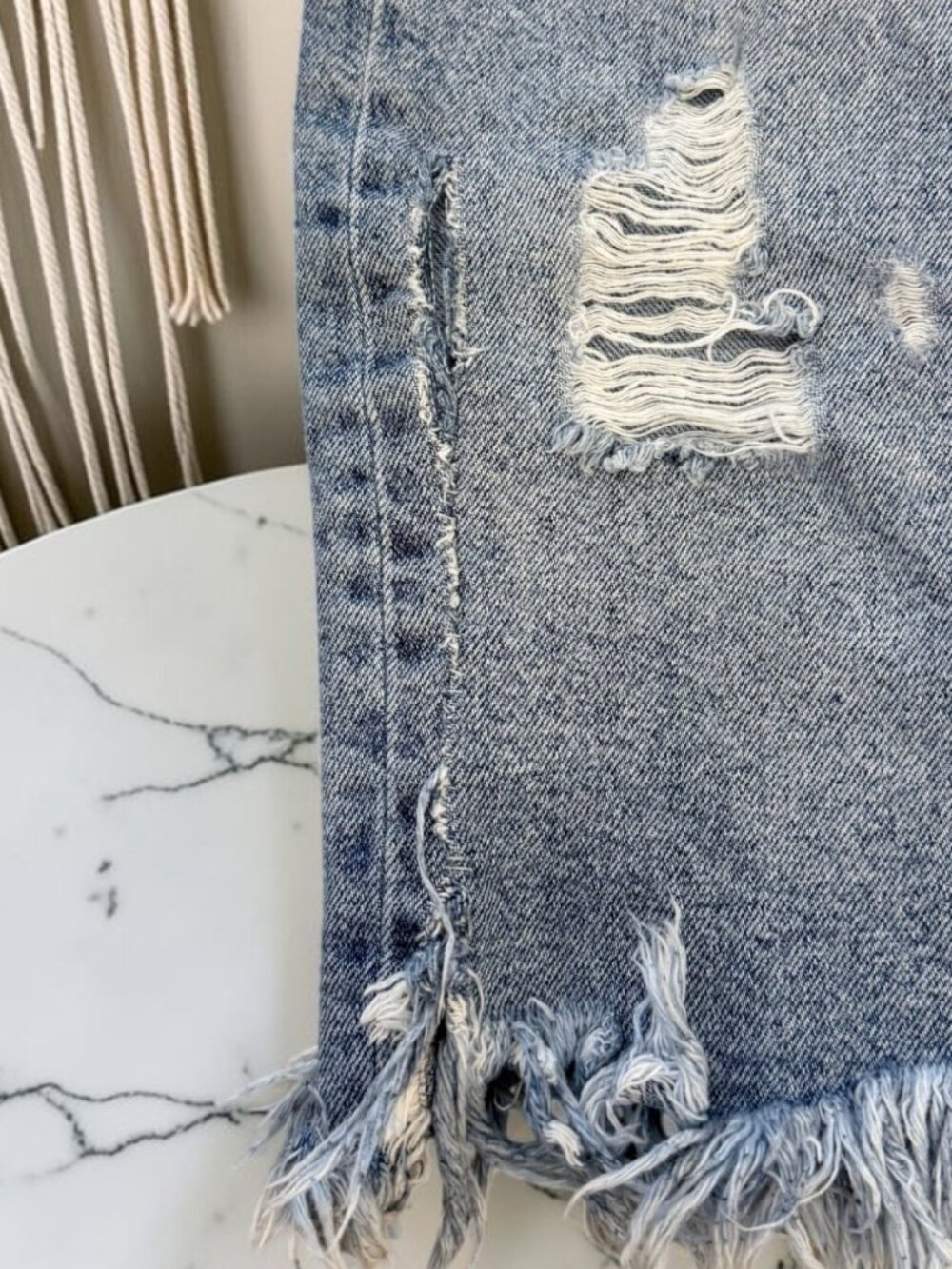 ZARA IX’D Denim Makers Asymmetrical Knee Length Denim Jean Skirt Size XS - Picture 8 of 10